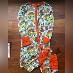 🧡🟠 Scooby-Doo Kids Bamboo One-Piece Pajamas – 18–24 Months, Orange & Multicolo